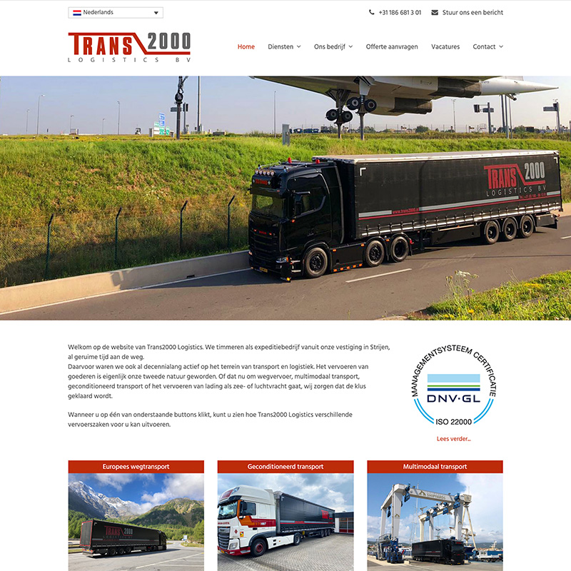 Vernieuwde website voor Trans2000 Logistics
