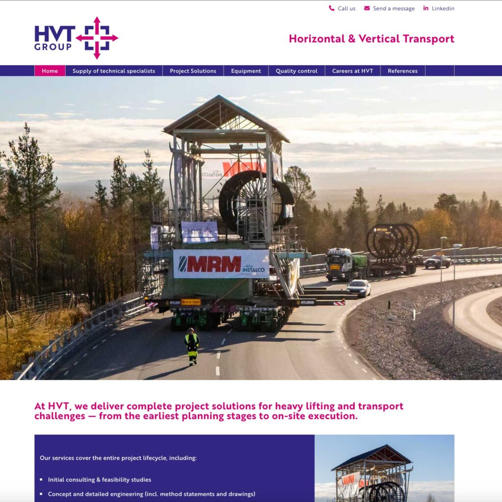 Bij HVT Group draait alles om het leveren van totaaloplossingen voor de meest uitdagende hijs- en transportprojecten.