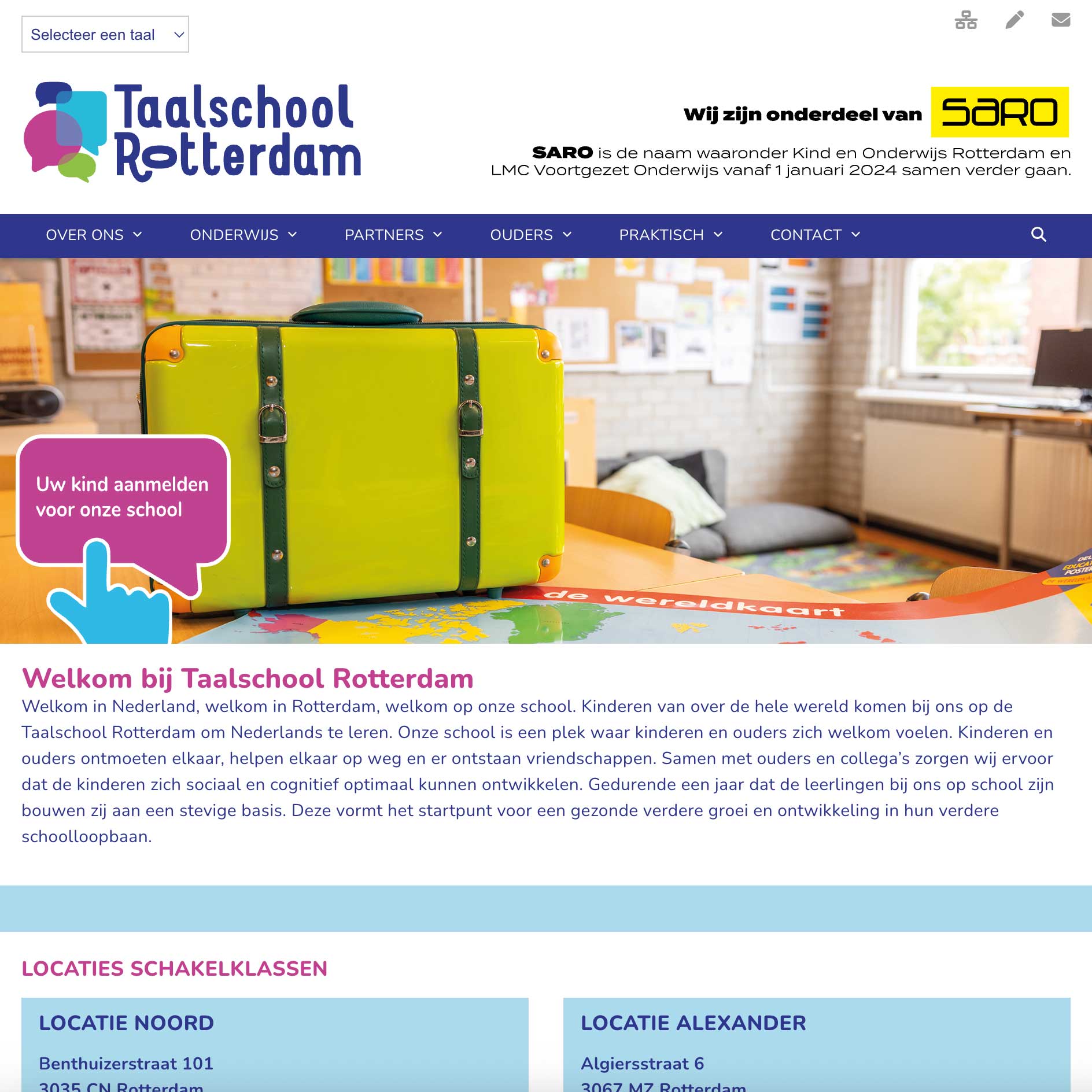 Meertalige website voor de Taalschool Rotterdam